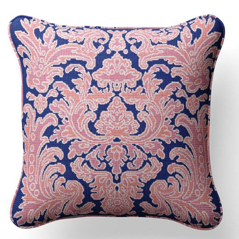Frontgate Stitched Medallion Indoor/Outdoor Pillow Cover